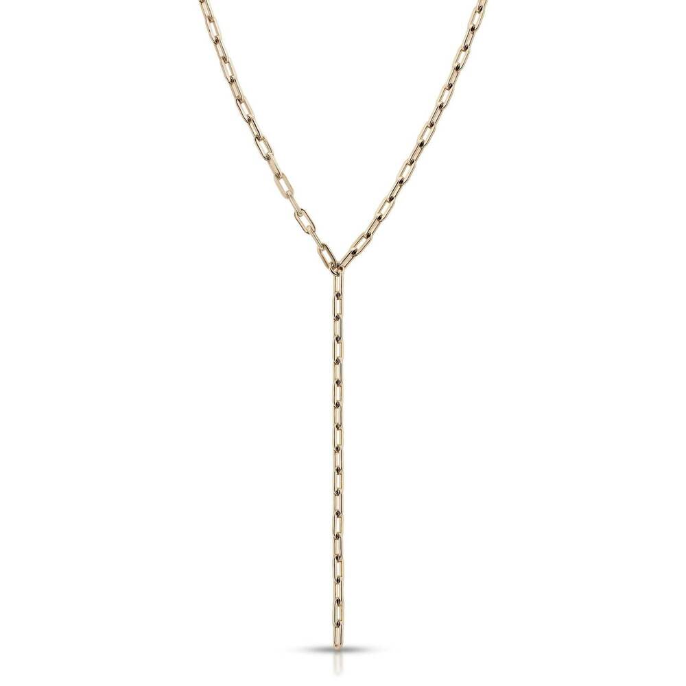NEW EKLEXIC women's medium link lariat necklace in gold